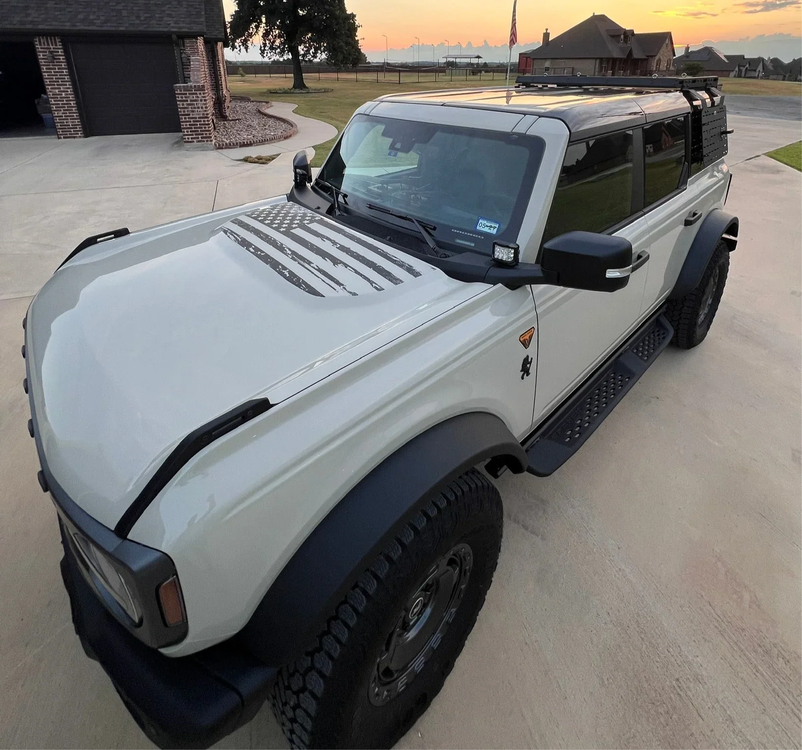 Stealth Clear American Flag Hood Overlay - 2021+ Bronco StickerFab