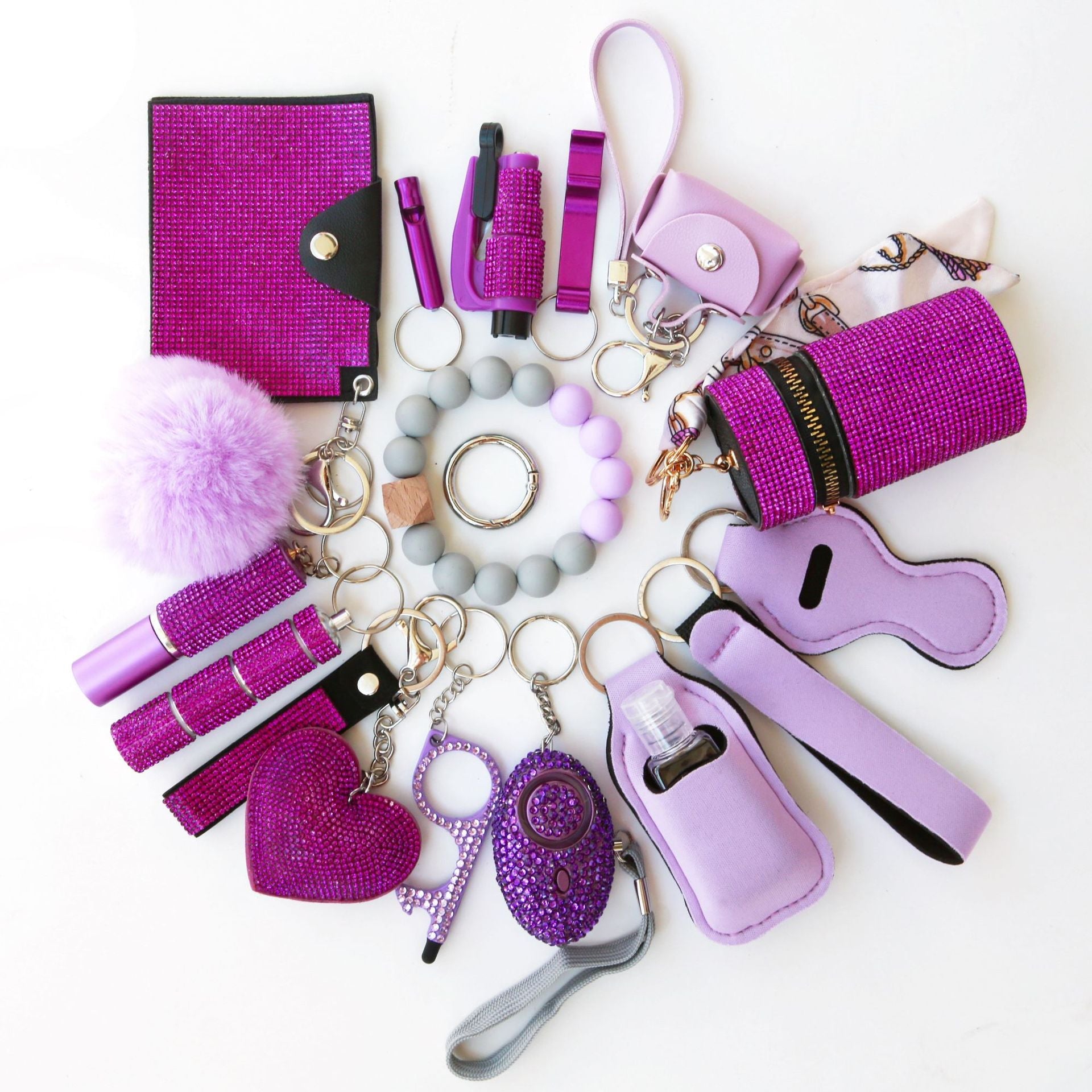 19-Piece Multifunctional Safety Defense Keychain Set Vera Lux