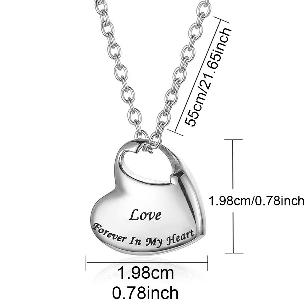 Stainless Steel Heart-shaped Openable Pendant Necklace Vera Lux