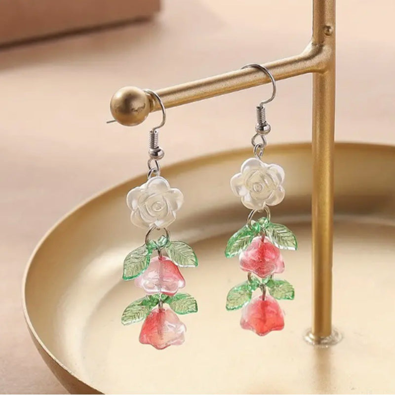 Chinese Advanced Color Creative Plant Pendant Earrings Vera Lux