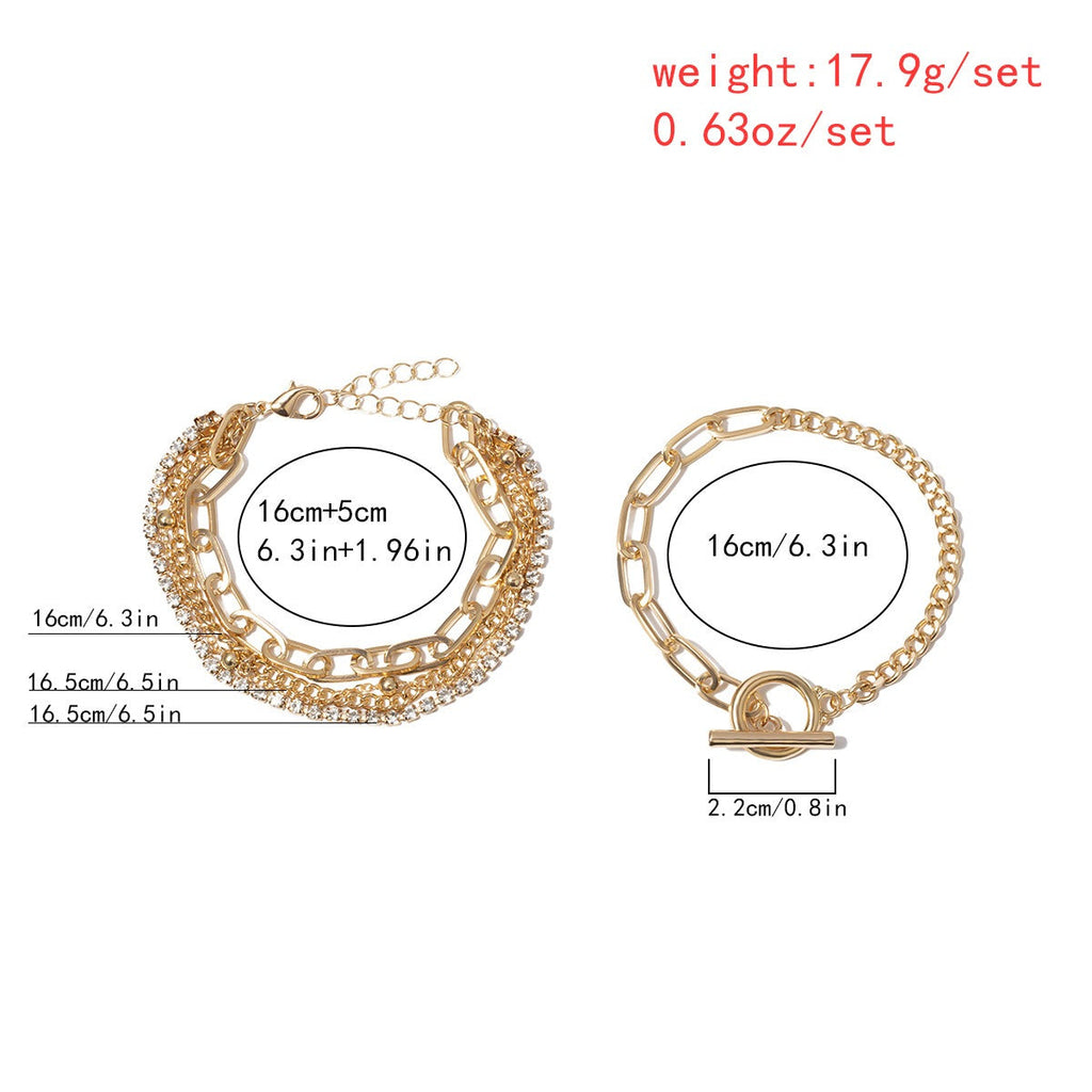 Creative Mix and Match Diamond Round Bead Multi-layer Bracelet Vera Lux
