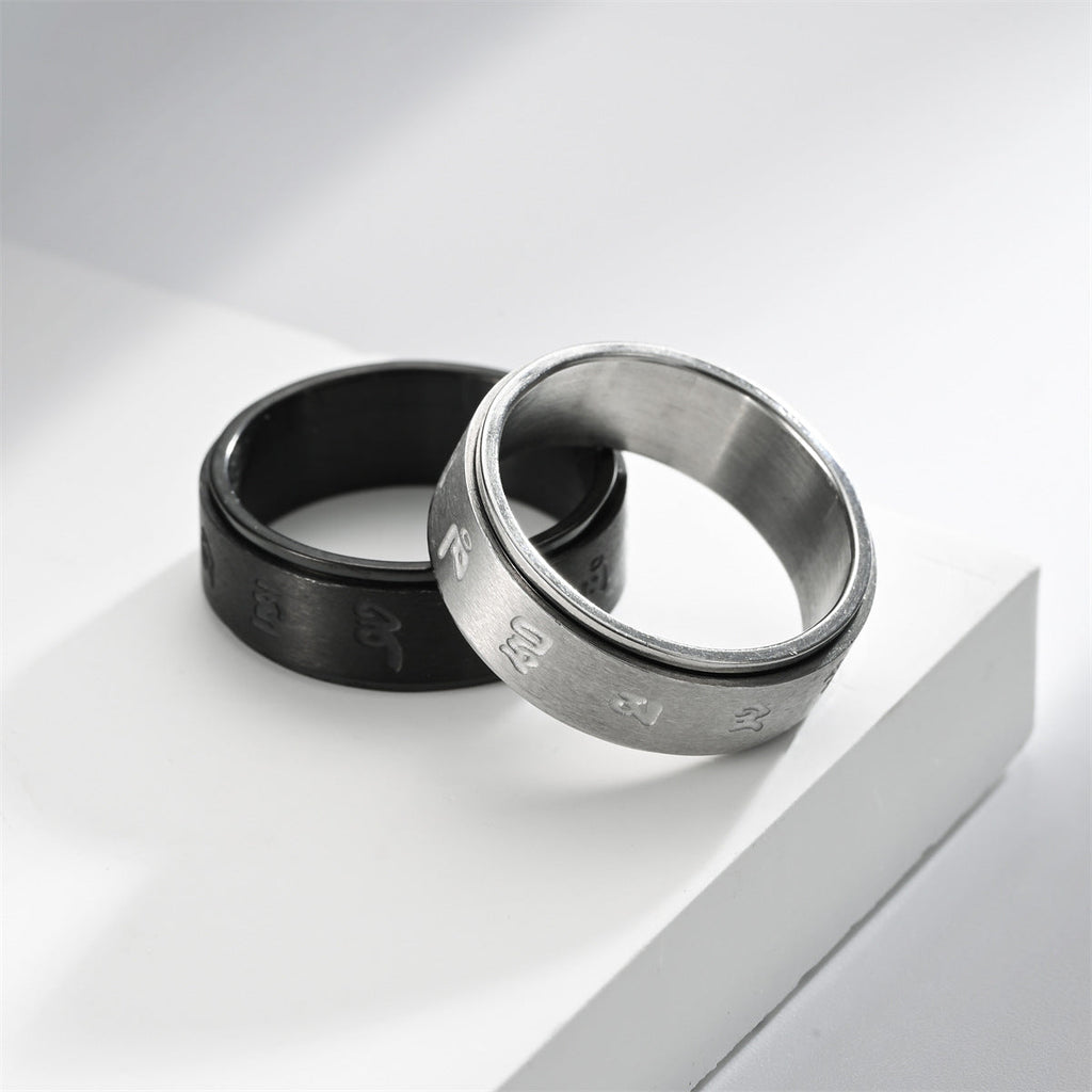 Titanium Steel Rotating Ring For Men Vera Lux