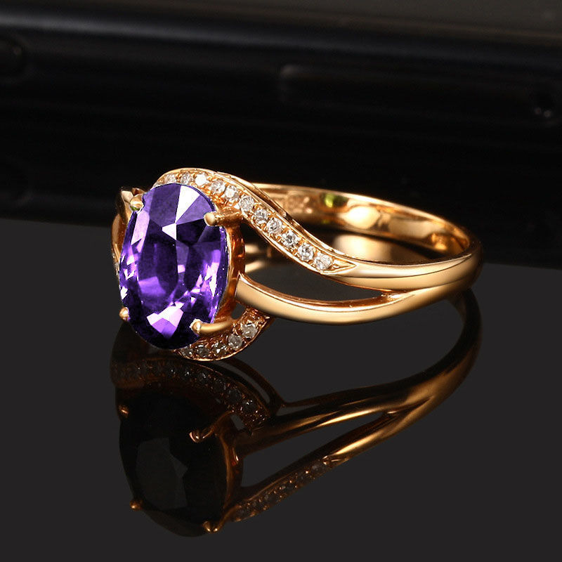 High-end Sophisticated 18K Rose-gold Plated Ring For Women Vera Lux