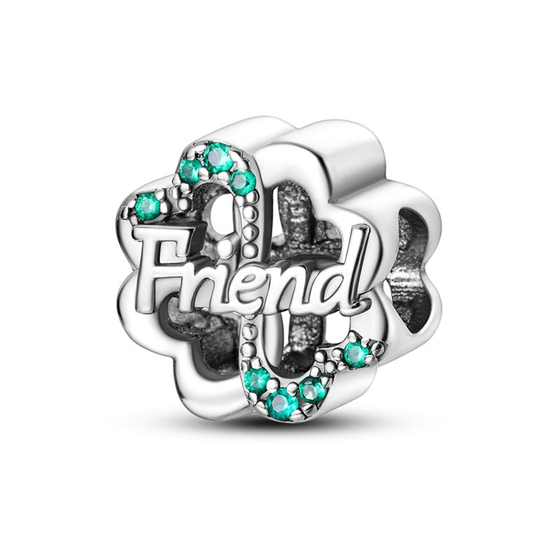 Sisterhood Friendship PendantSilverplated Beaded Heart Bestie Gift Vera Lux