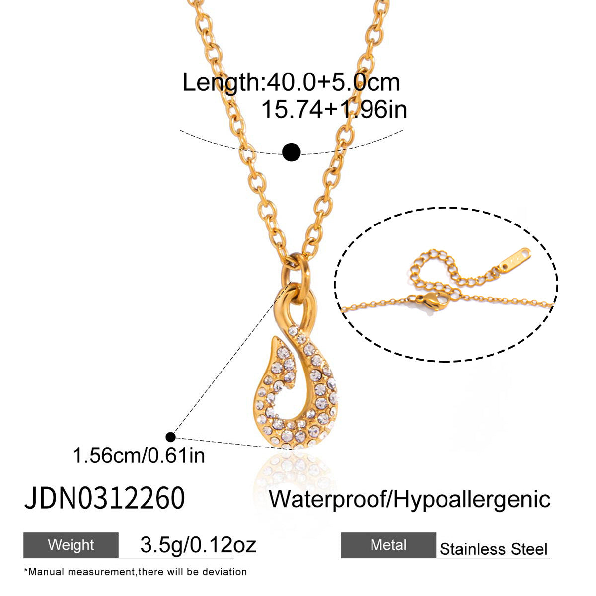 Zircon Fish Hook Necklace and Bracelet Set Vera Lux