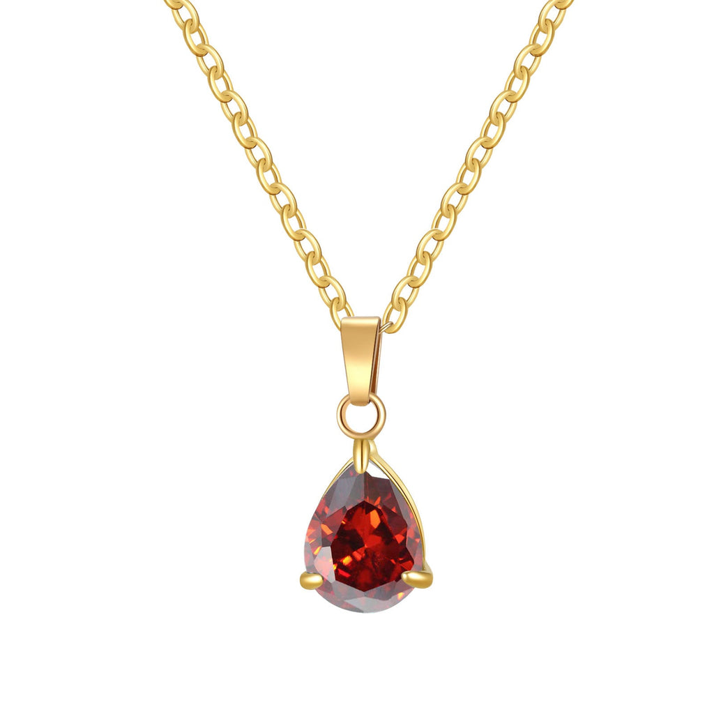 3A Water Drop Zircon Small Pendant Solitaire Pear-Shaped Zircon Womens Clavicle Chain Vera Lux