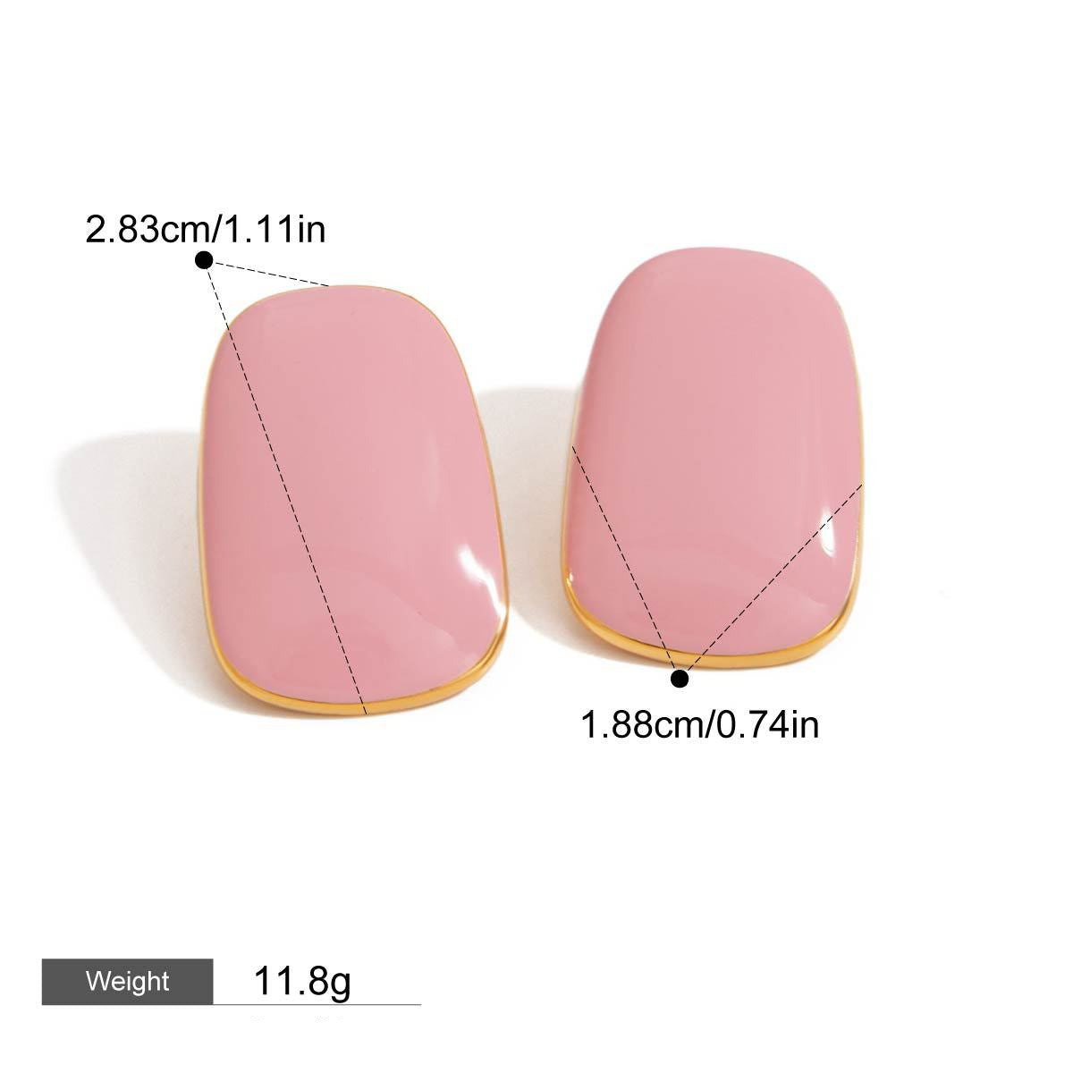 18K gold geometric oval/crescent-shaped earrings with simple and elegant design Vera Lux