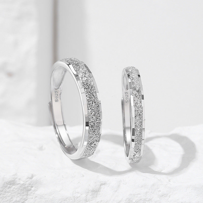 S925 Sterling Silver With You Plain Band Couple Rings, Niche Design Pair Rings, Minimalist Light Luxury & Versatile, Ideal For Gift Vera Lux