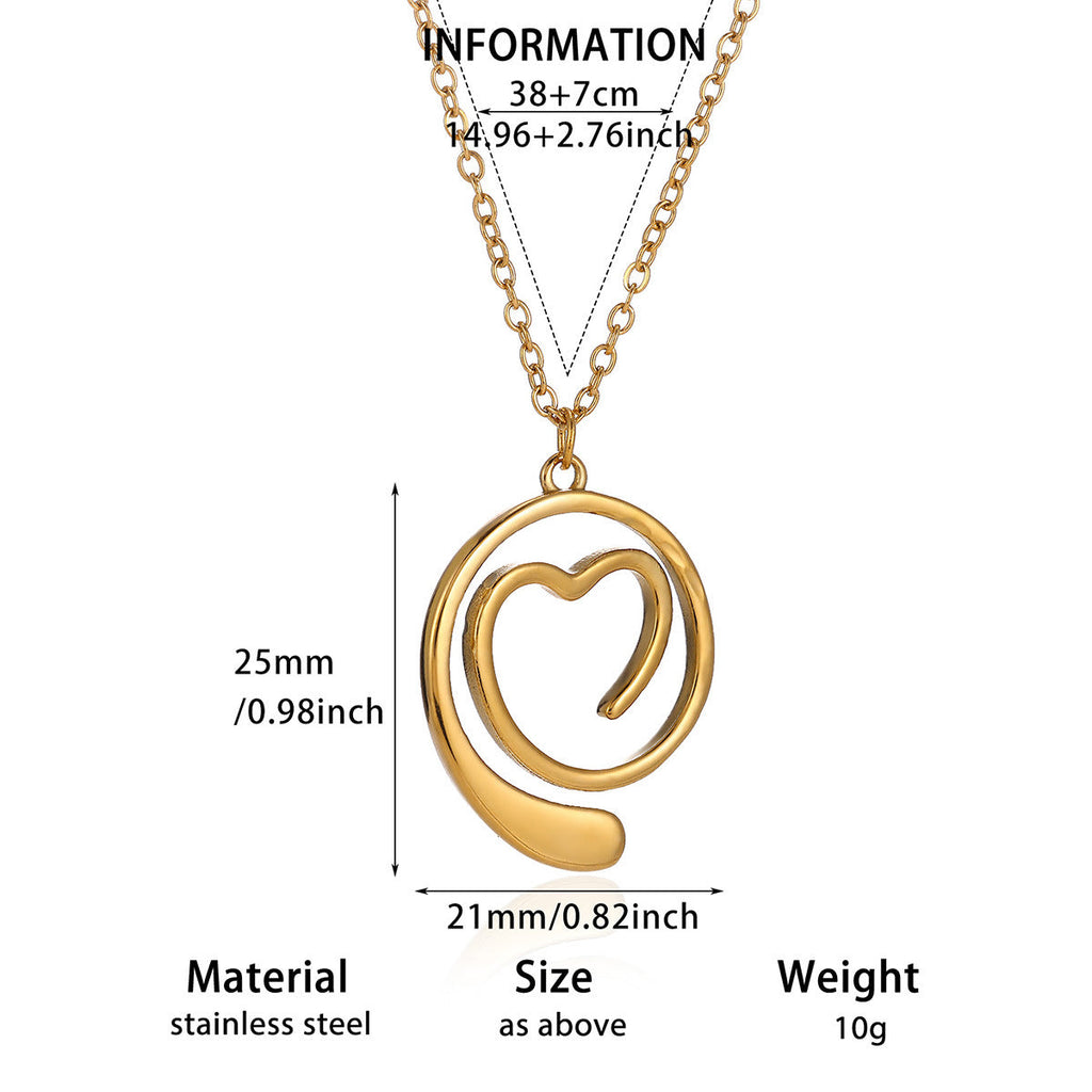 Geometric Heart-Shaped Droplet Minimalist Necklace For Women Vera Lux