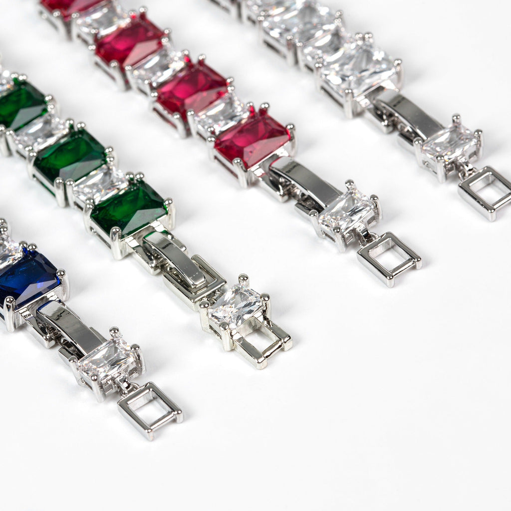 Enamel-Accented Square Micro-Pavé Zircon Bracelet Vera Lux