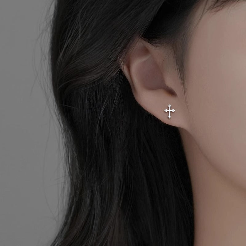 Cross Stud Elegant Petite Ear Cuff All-Match Korean Minimalist Earring Accessories Vera Lux