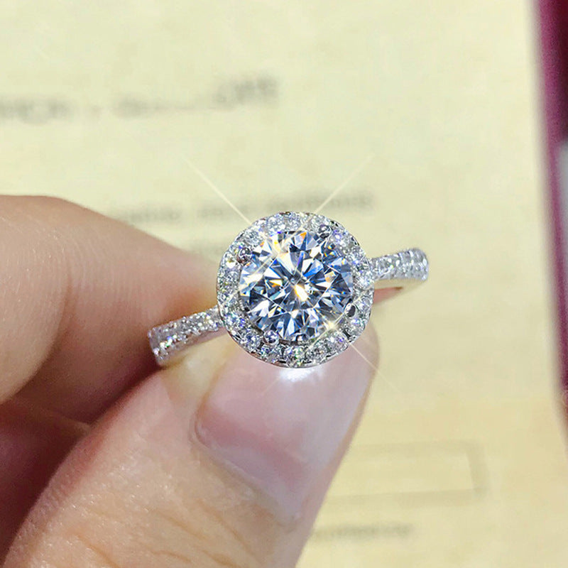 New Simulated Moissanite Ring For Women, INS Style Cluster Zircon Adjustable Band Vera Lux