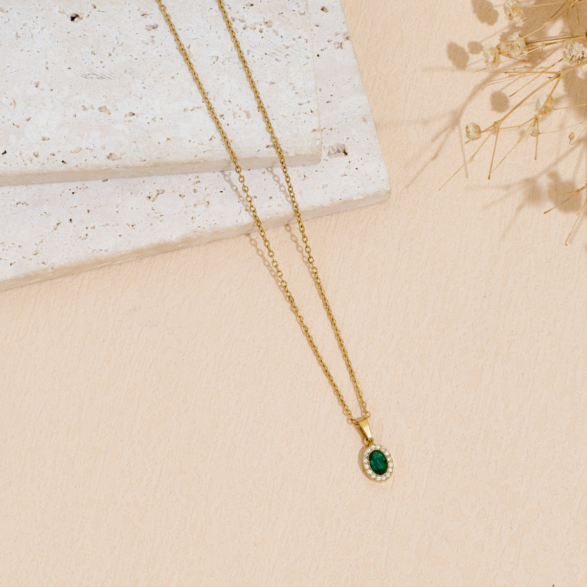 Stainless Steel Pendant Necklace With Zircon Inlay Vera Lux