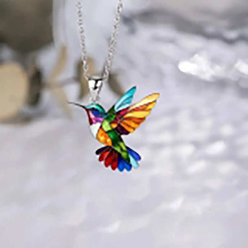 Niche Vibrant Bird Acrylic Necklace Pendant Vintage Fashion Vera Lux