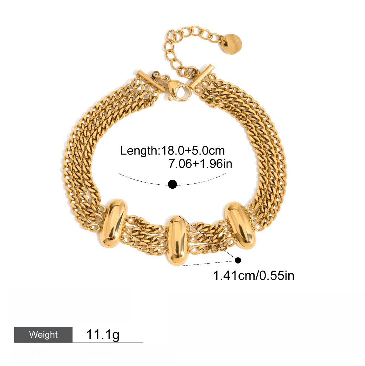 18k gold stainless steel pearl bracelet Vera Lux
