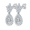 S925 Sterling Silver Pear Cut Moissanite Dangle Earrings  5x7mm Teardrop Cluster Earrings With GRA Certificate Platinum Plated Jewelry Gift Box Set Vera Lux