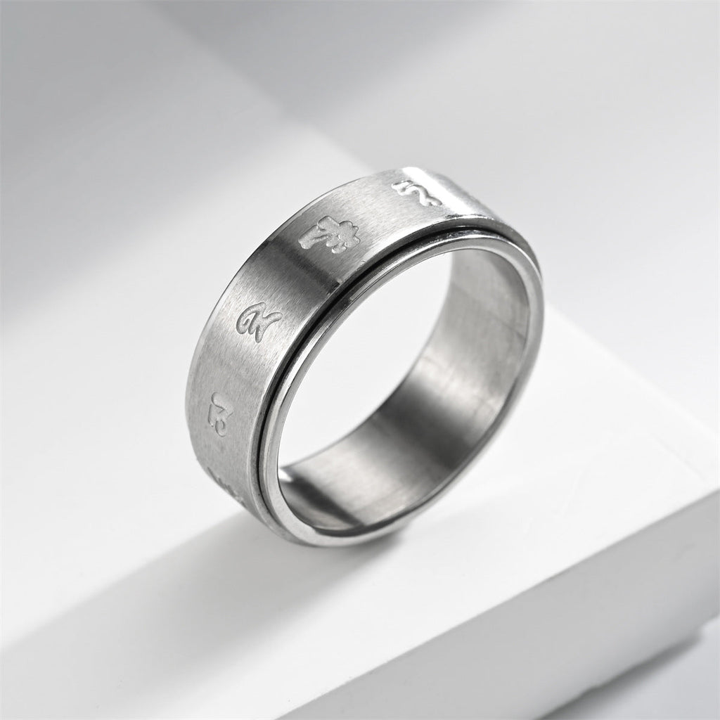 Titanium Steel Rotating Ring For Men Vera Lux