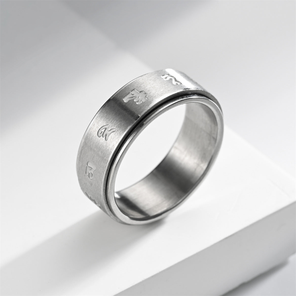 Titanium Steel Rotating Ring For Men Vera Lux