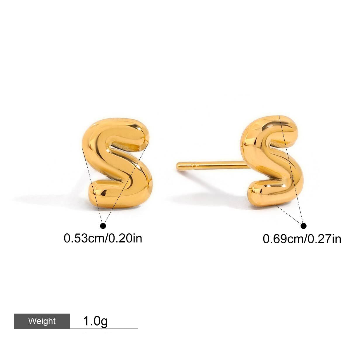 18K gold 26 letters design classic fashion earrings Vera Lux