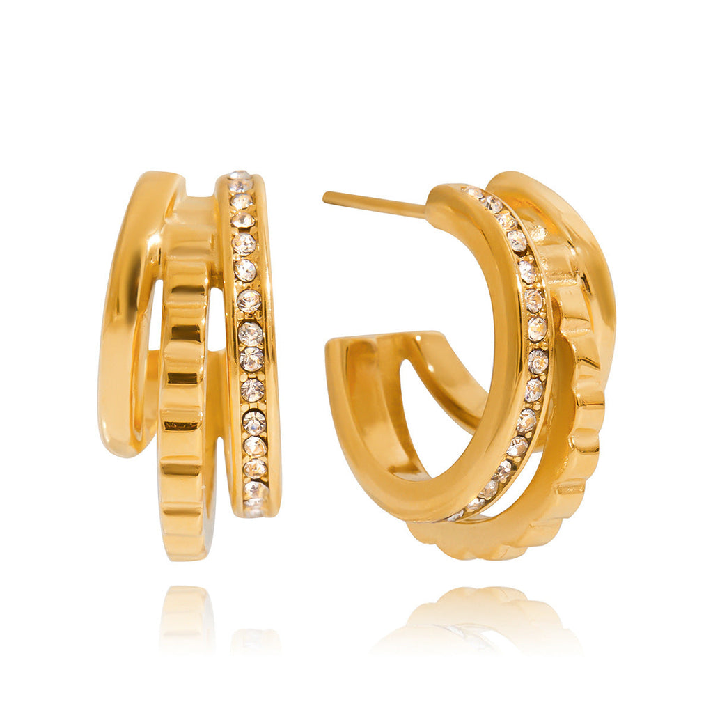 Stainless Steel Rhinestone Earrings For Women Vera Lux