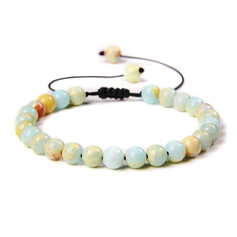 6mm Natural Stone Beads Womens Bracelet Yoga Energy Sports Vera Lux