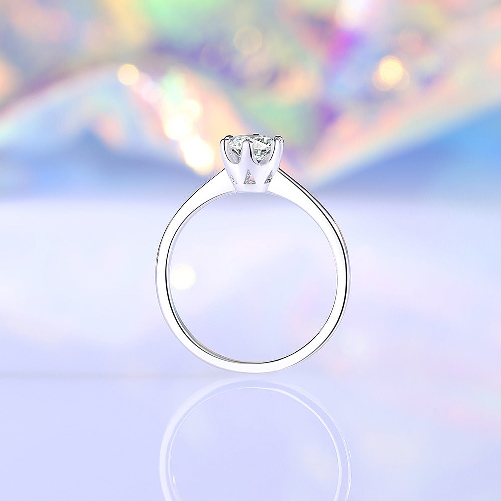 S925 Silver Premium Triangular Diamond Ring Vera Lux