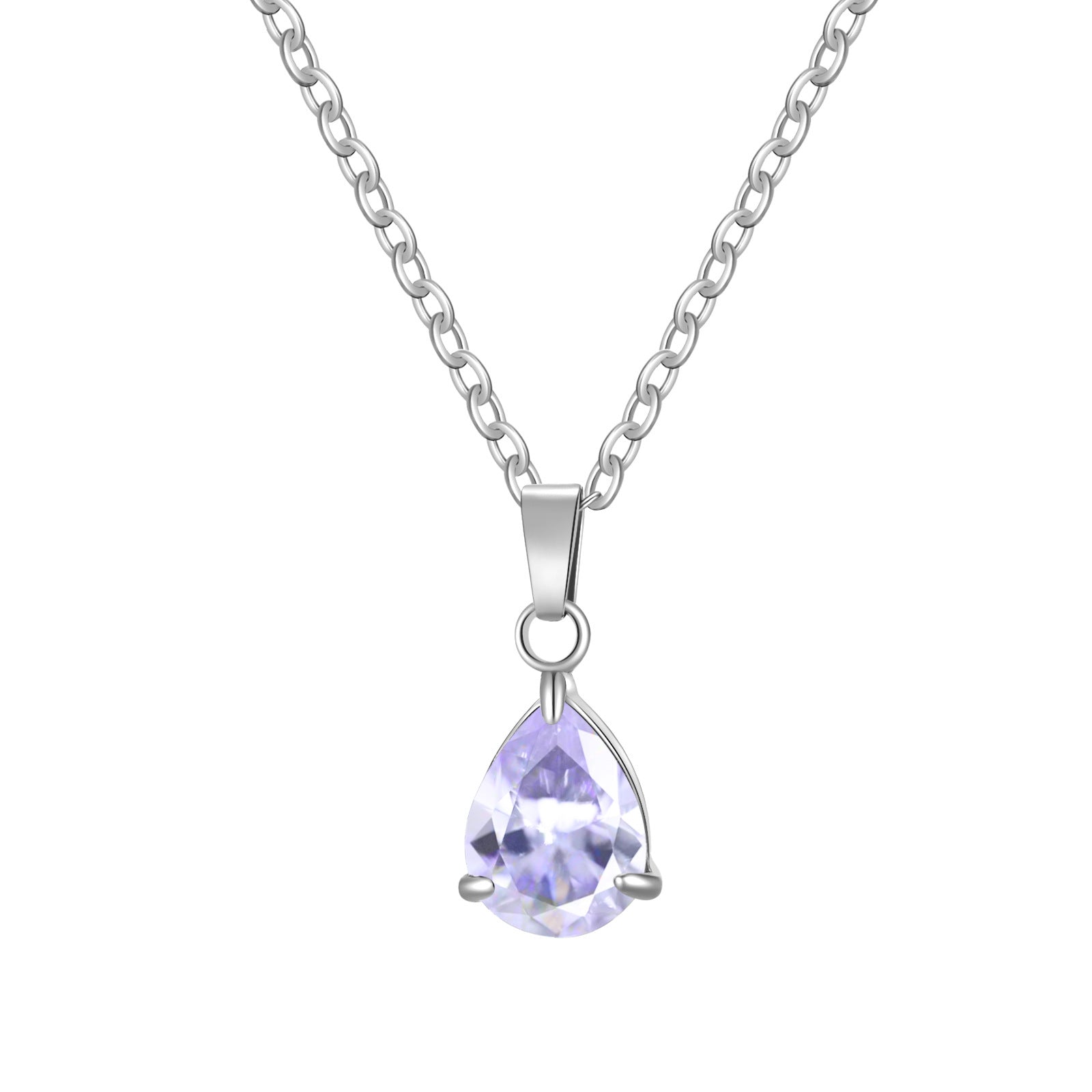 3A Water Drop Zircon Small Pendant Solitaire Pear-Shaped Zircon Womens Clavicle Chain Vera Lux