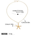 18K Gold Starfish with Textured Design Classic Fashion Necklace and Earrings Set Vera Lux