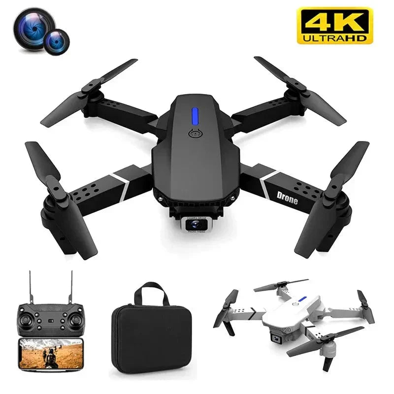 E88 Pro Foldable Quadcopter Drone - WIFI FPV, HD 4K Camera, Altitude Hold Whatever the Treasure