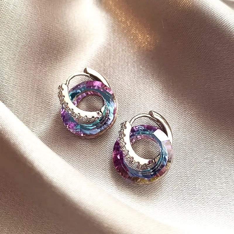 2026 New Shimmer Crystal Circle Earrings, Elegant Premium Design Vera Lux