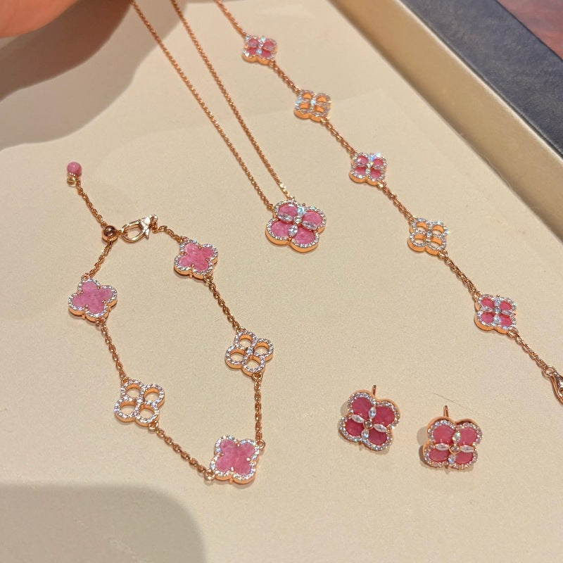 Pink Four Leaf Clover Jewelry Collection Vera Lux