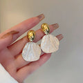 Irregular Shell Texture Metal Earrings, Luxury Exaggerated Niche Studs, New 2026 Elegant Jewelry Vera Lux