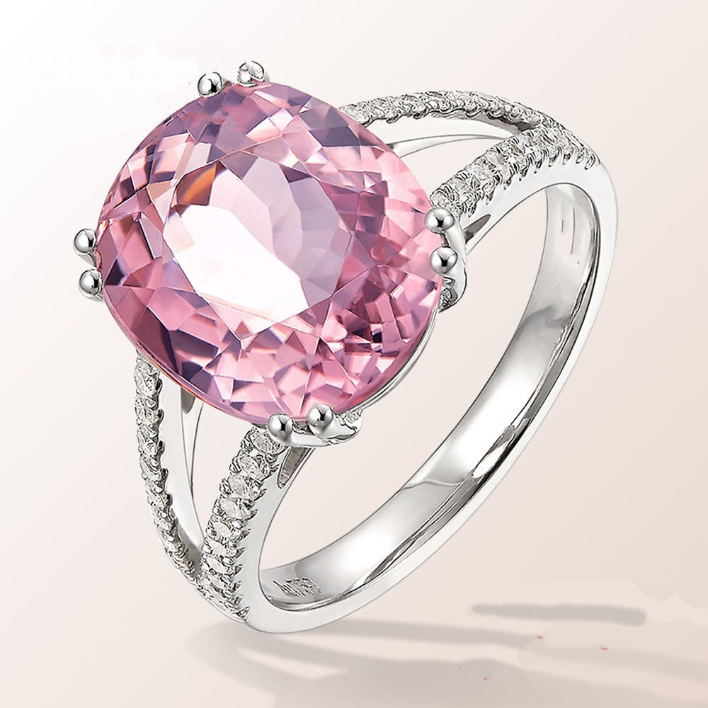 New European  American Fashion Engagement Ring,  Tourmaline Inlaid Jewelry Vera Lux