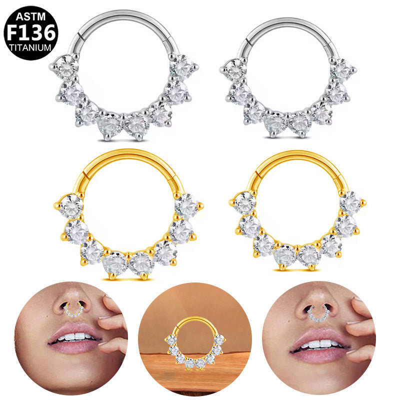G23 Titanium Alloy Zircon Nose Stud Vera Lux