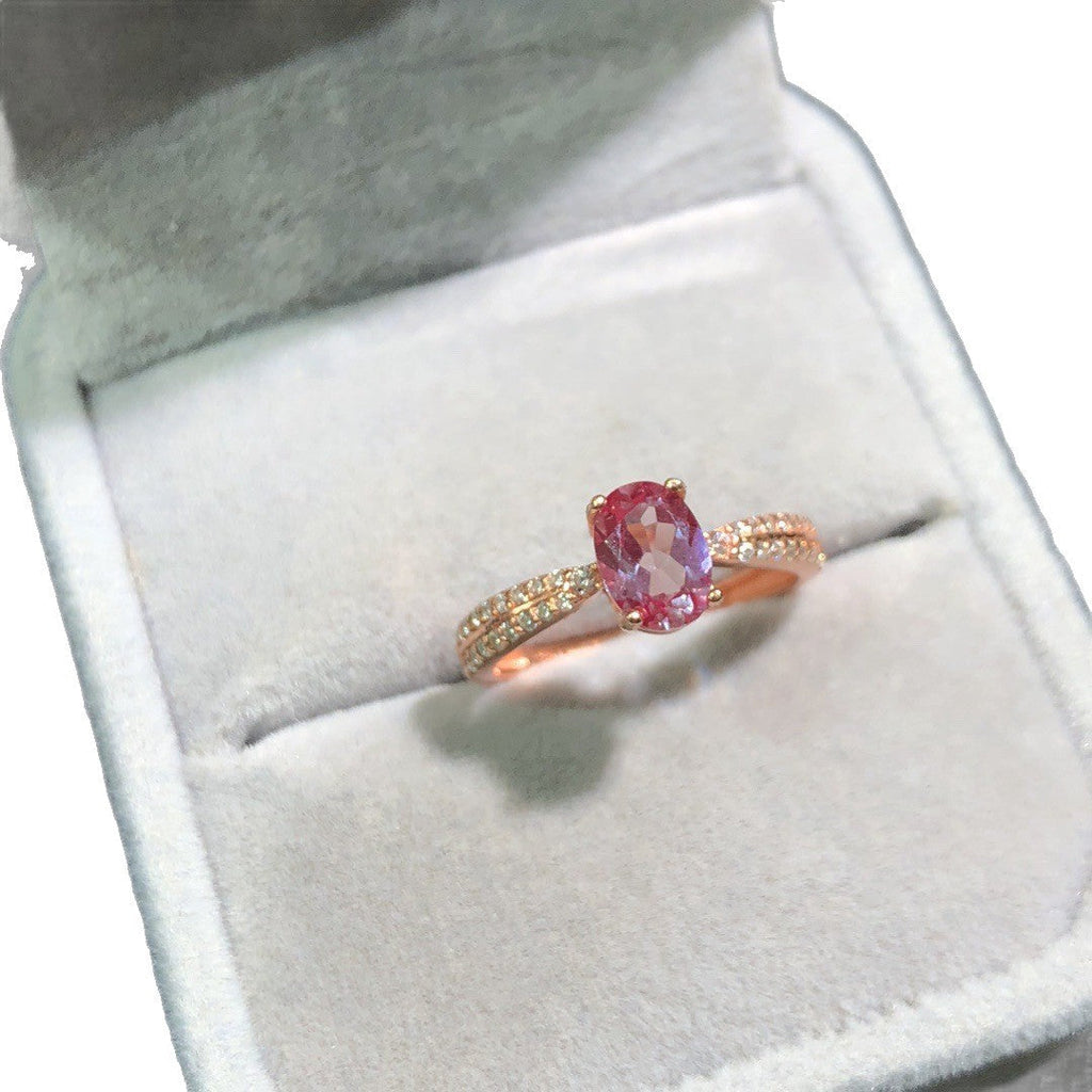 Colorfast High-end 18K Gold-plated Ring With Natural Amethyst Vera Lux