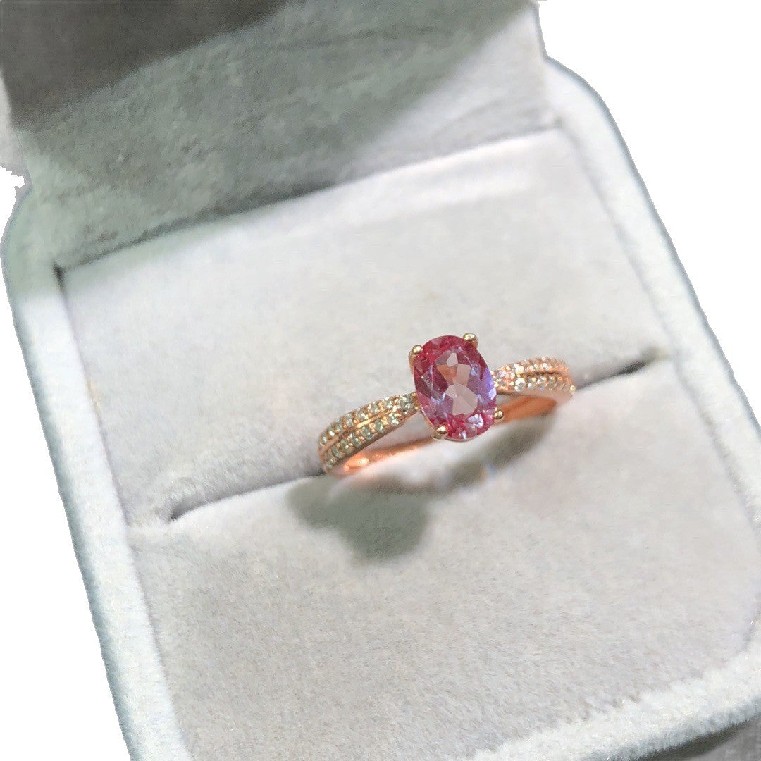 Colorfast High-end 18K Gold-plated Ring With Natural Amethyst Vera Lux