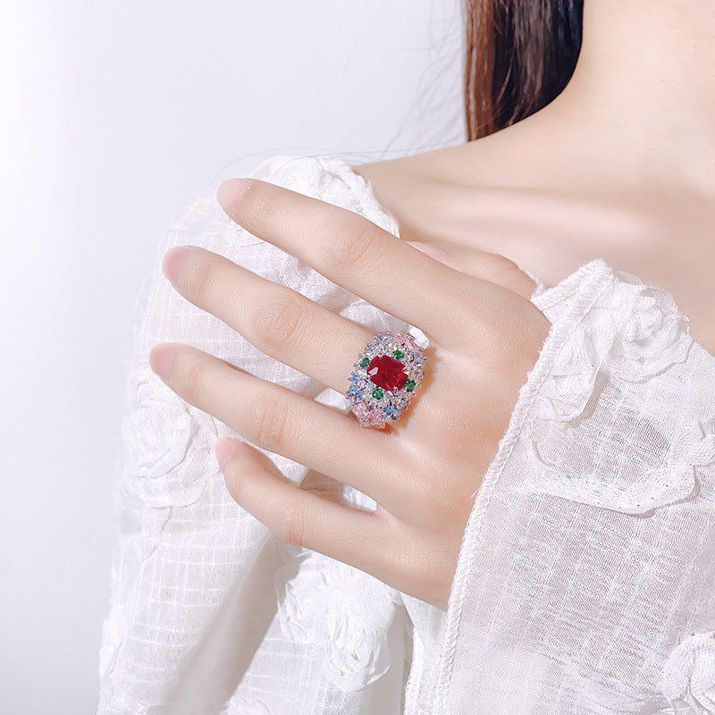 New Fashion Gemstone Ring, European & American Style, High-End, Versatile & Light Luxury For Women Vera Lux