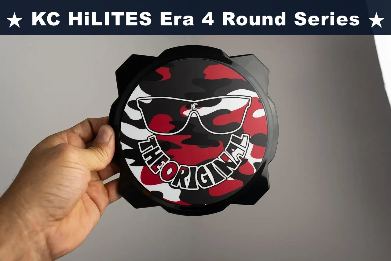 KC HiLITES Era 4 ROUND Series Light Cover Overlays - Universal StickerFab