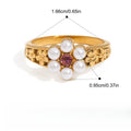 Pearl ring titanium steel ring Vera Lux