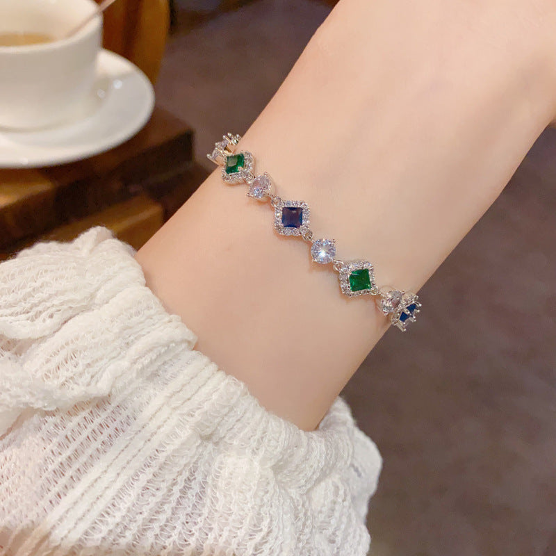 Light Luxury Fashionable All-Match Micro-Set Colorful Zircon Bracelet Vera Lux