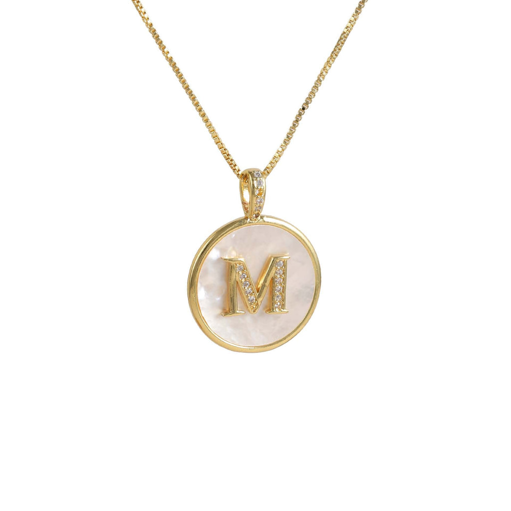 Gold Shell Initial Pendant Charm Collection Vera Lux
