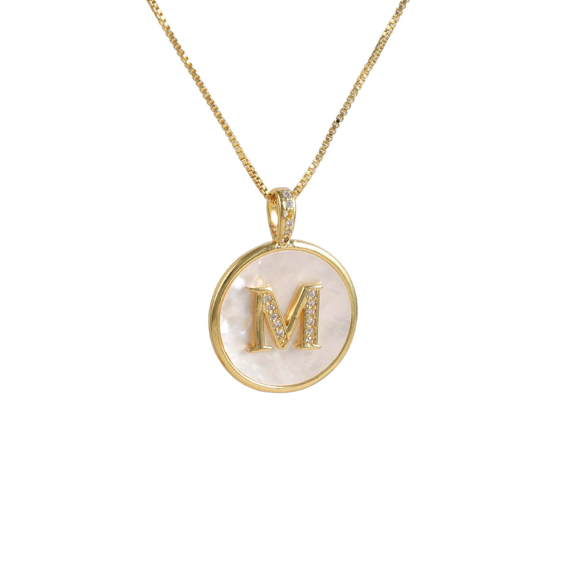 Gold Shell Initial Pendant Charm Collection Vera Lux
