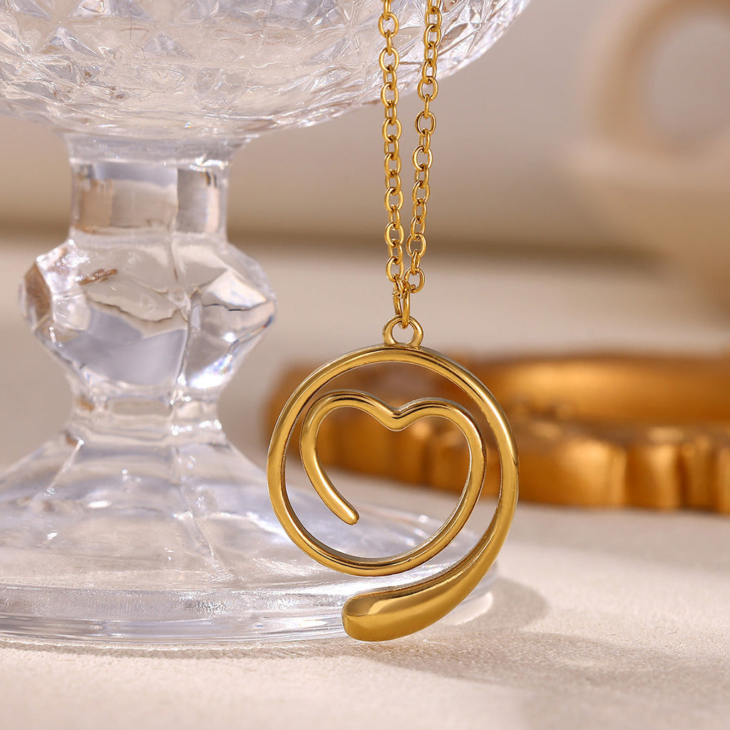 Geometric Heart-Shaped Droplet Minimalist Necklace For Women Vera Lux