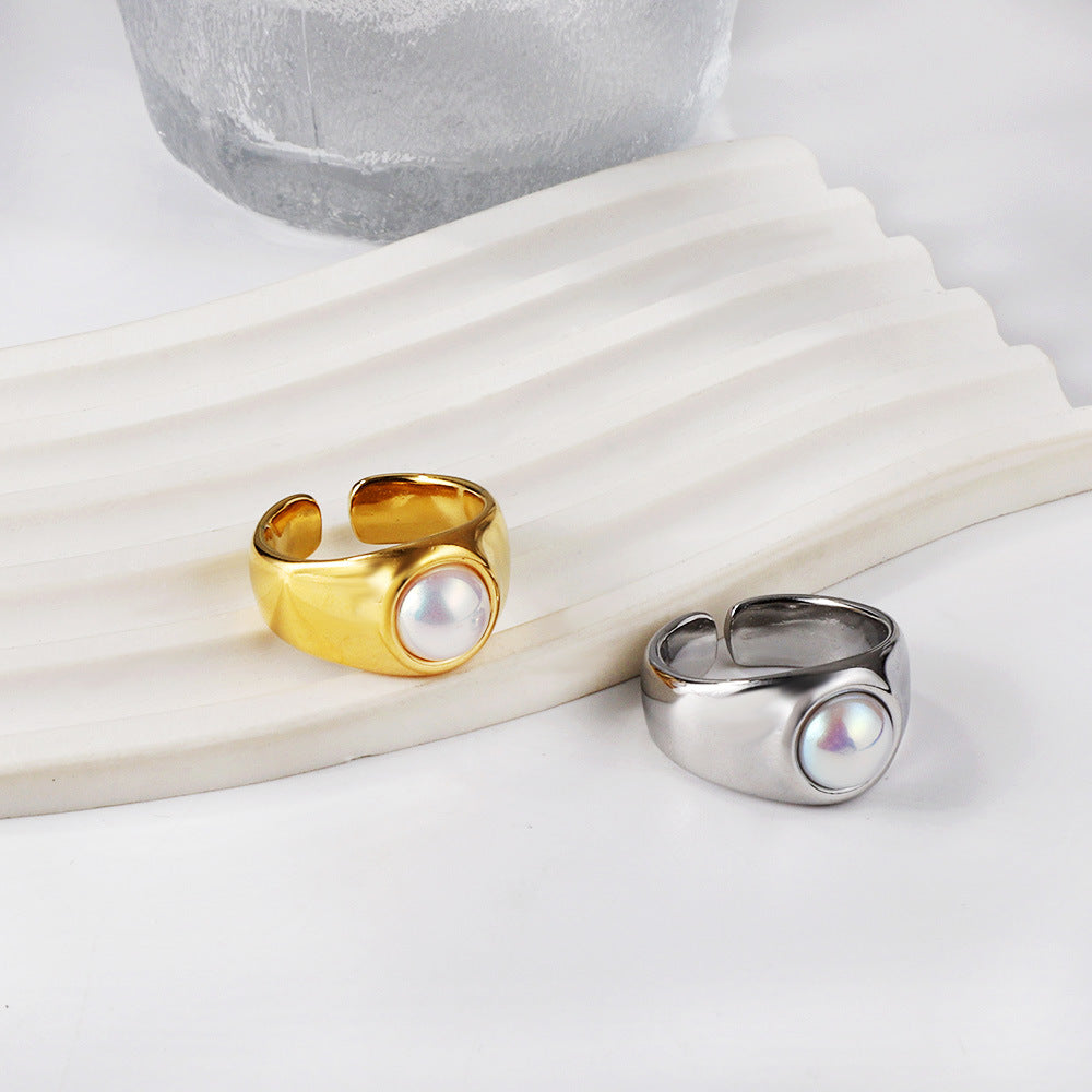 Gold-plated Stainless Steel White Shell Jewelry Vera Lux