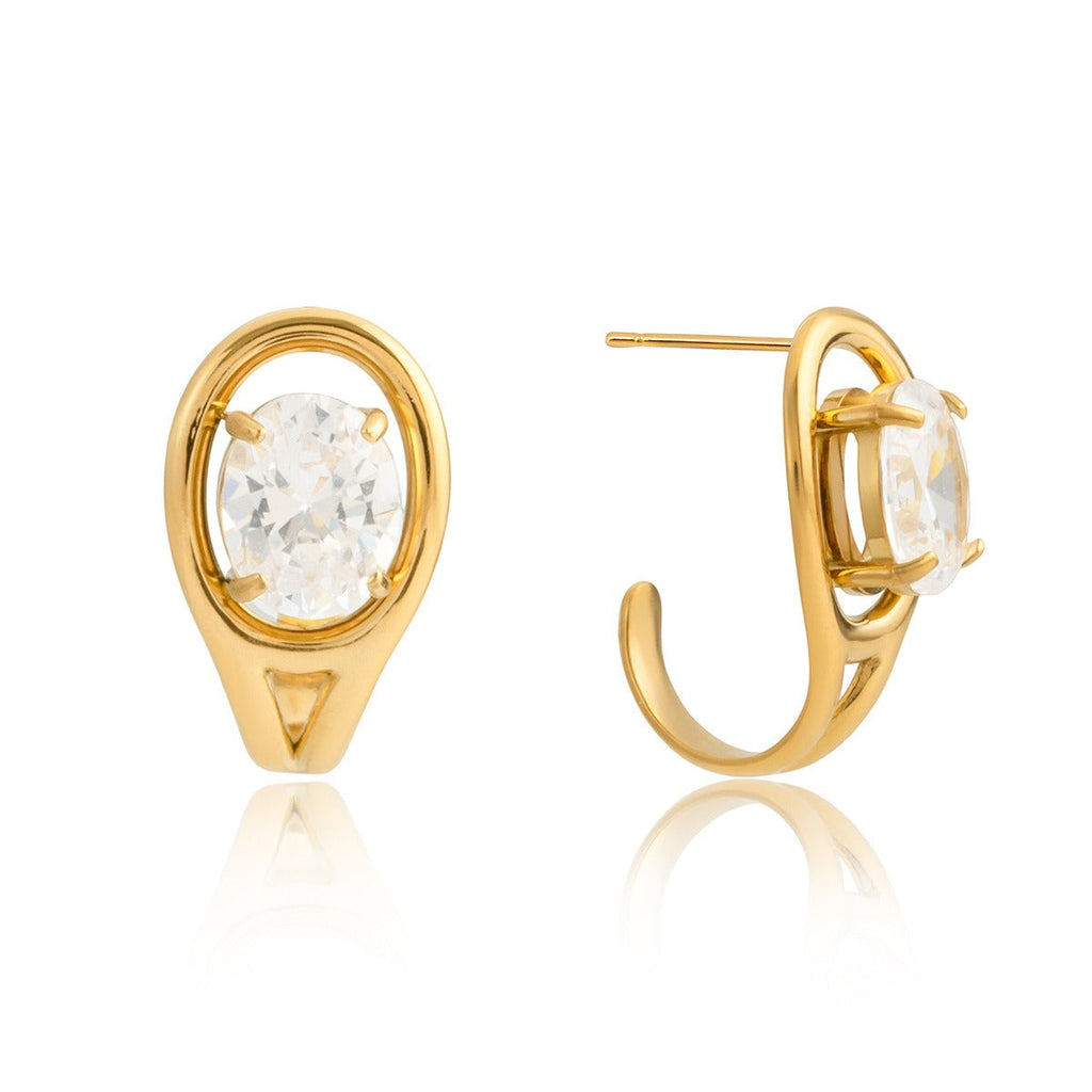 Light luxury, high-end zircon stud earrings for autumn and winter. Vera Lux