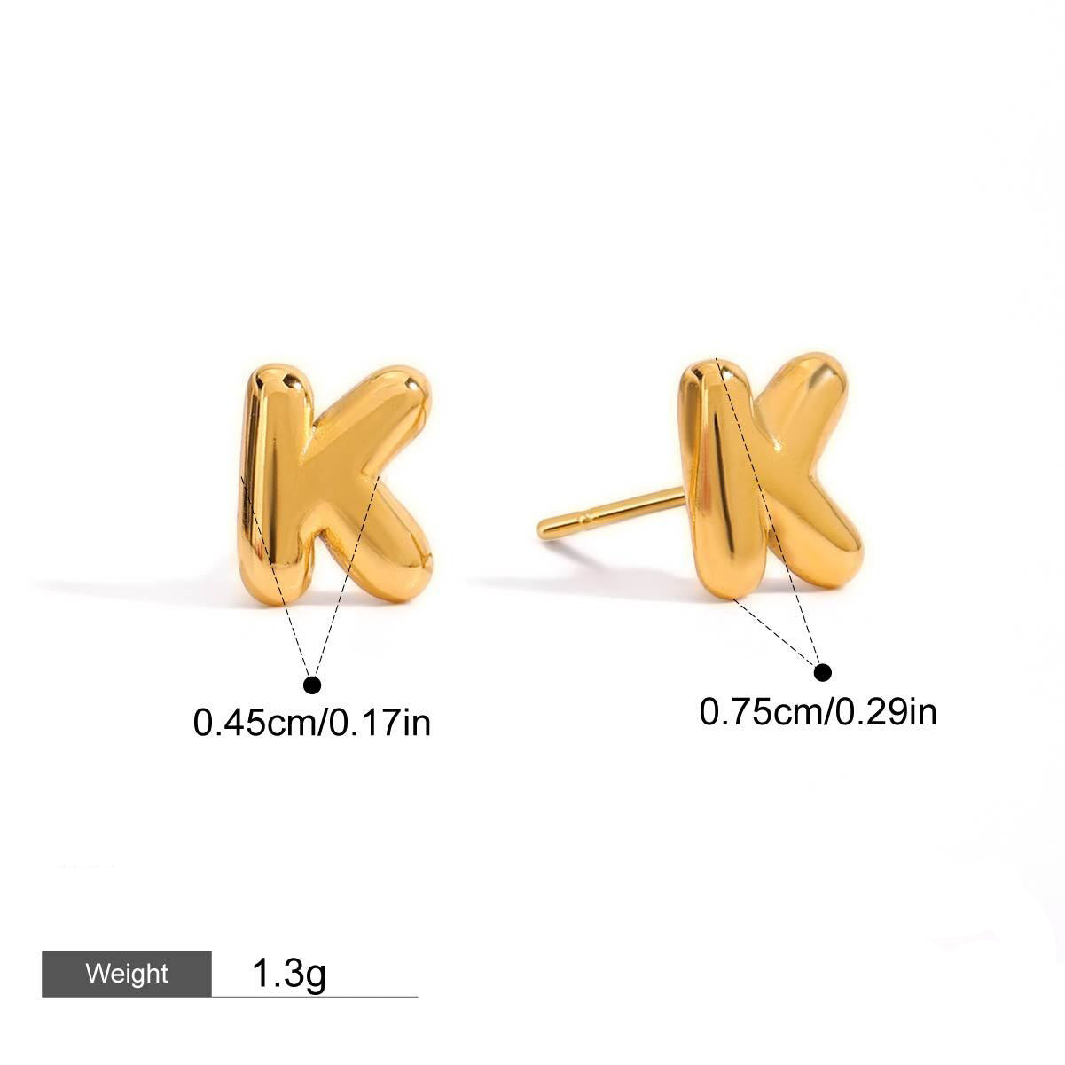 18K gold 26 letters design classic fashion earrings Vera Lux