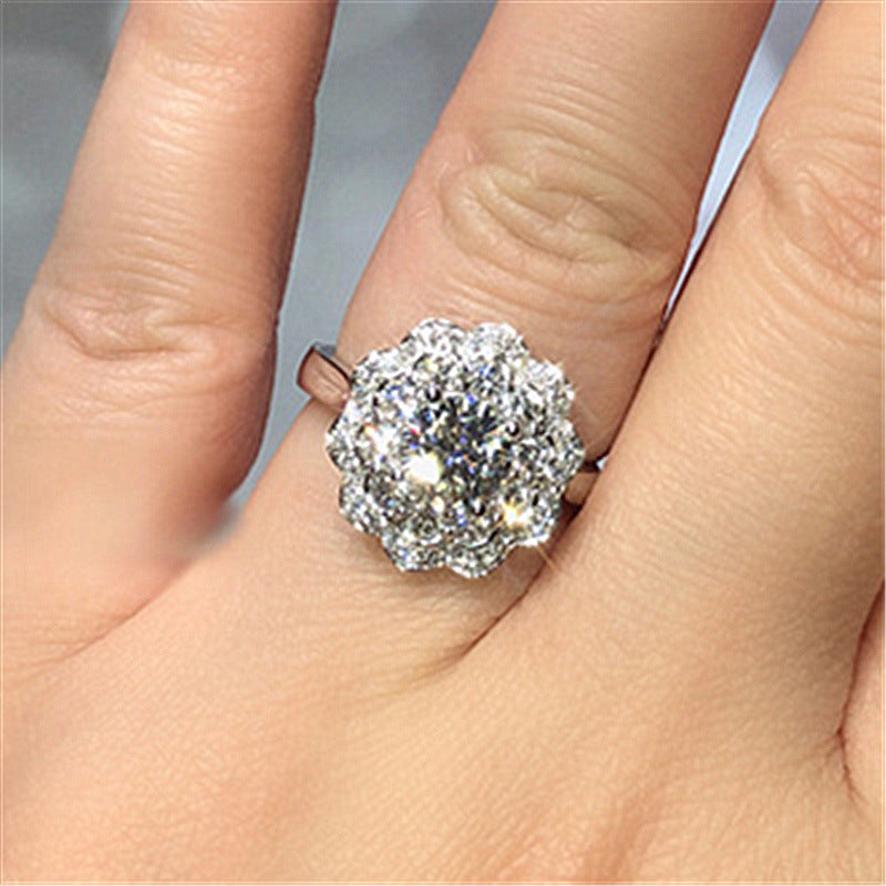 Double Layer Floral Plum Blossom Ring Vera Lux