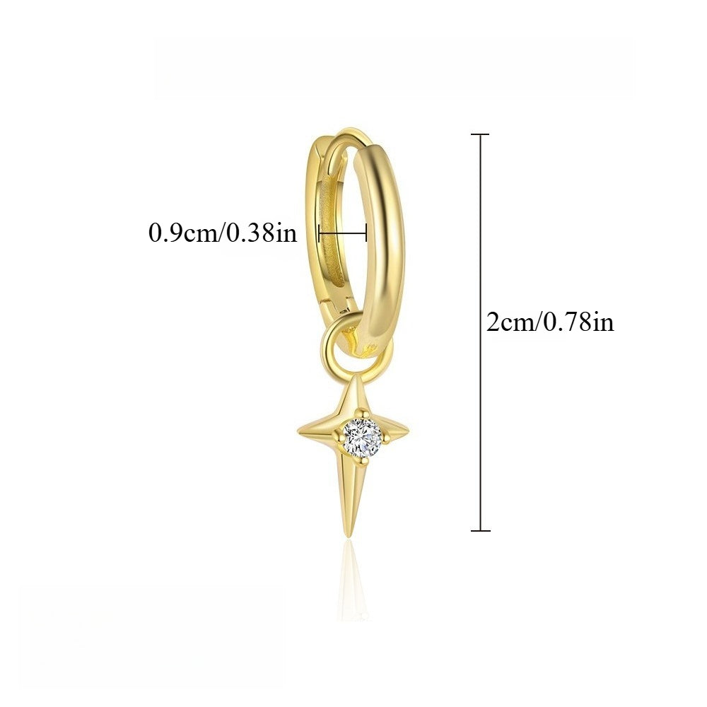 S925 silver starburst stud earrings with diamonds. Vera Lux