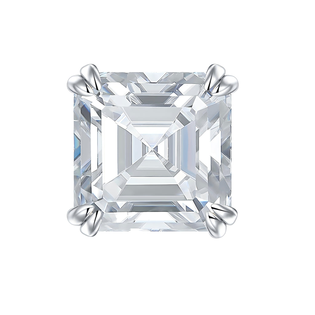S925 Sterling Silver 6x8mm Emerald Cut Moissanite Stud Earrings  Octagon Solitaire With GRA Certificate Platinum Plated Jewelry Gift Box Set For Women & Men Vera Lux