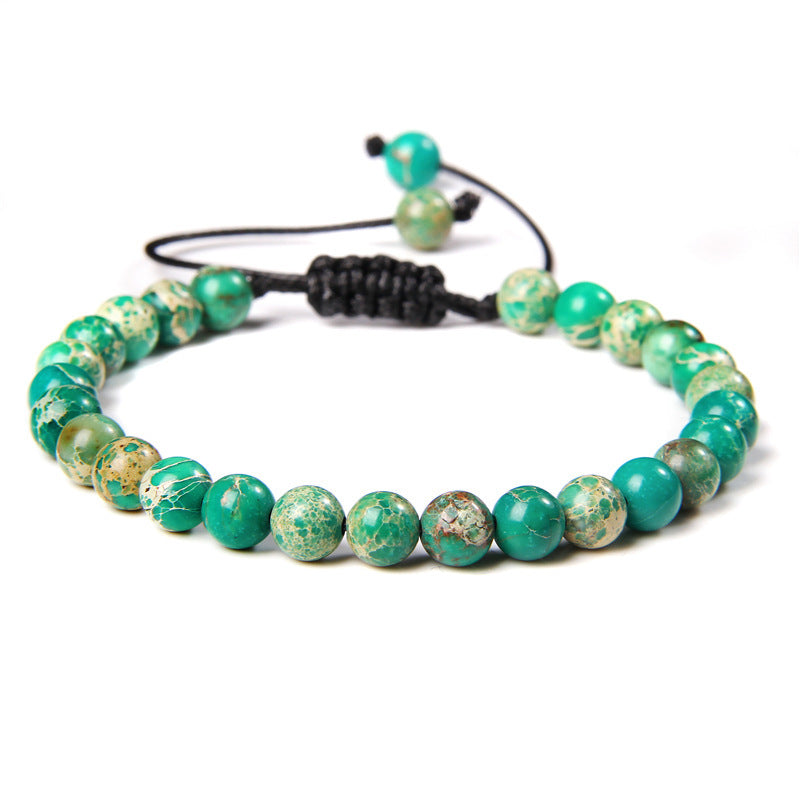 6mm Natural Stone Beads Womens Bracelet Yoga Energy Sports Vera Lux